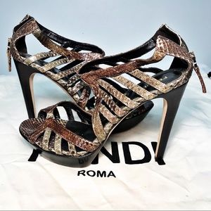 FENDI AUTHENTIC SNAKE SKIN SANDALS